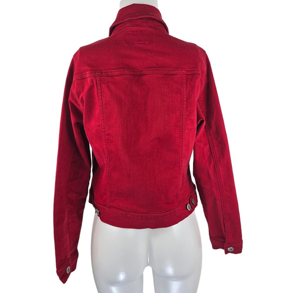 Torrid Red Jean Full Button Up Winter Warm Women's Jacket 0 - L - 12 - Picture 3 of 7